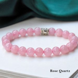 Rose quarts sleek bracelet