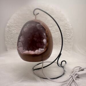 Geode Rose Quartz Crystal Lamp