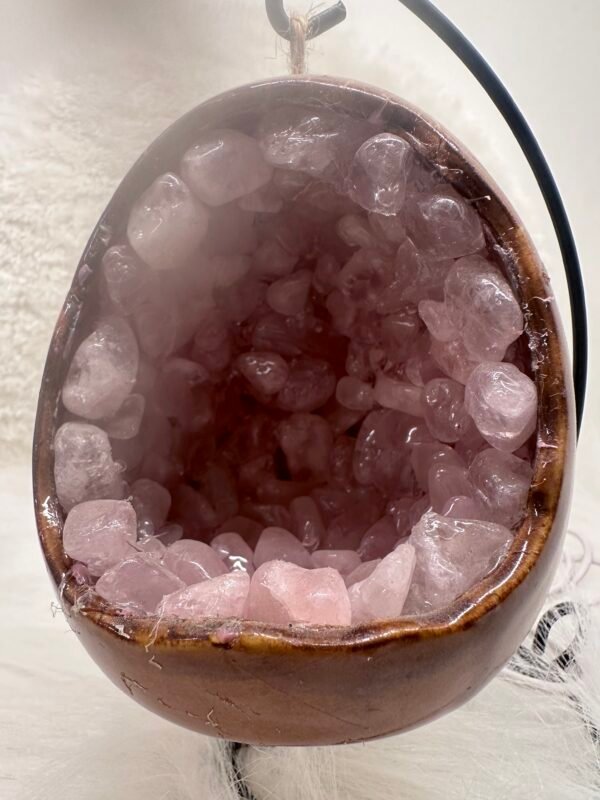 Geode Rose Quartz Crystal Lamp - Image 3