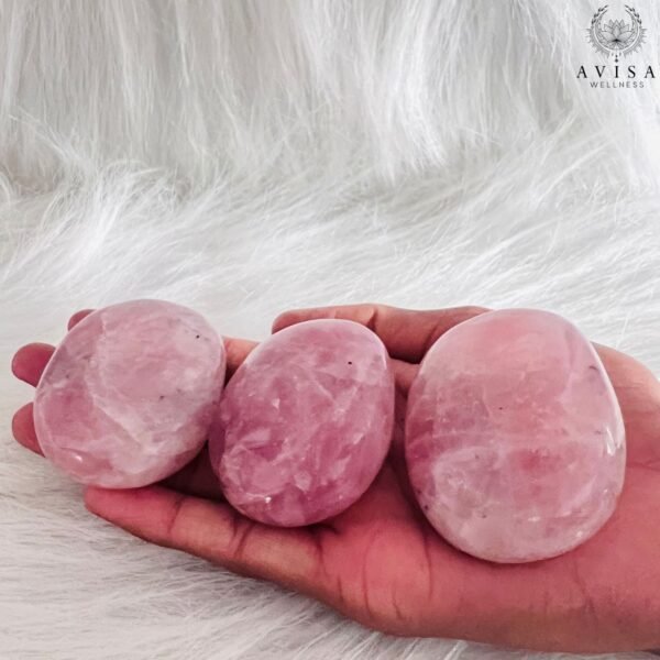 Rose Quartz Palm Stone - Image 3