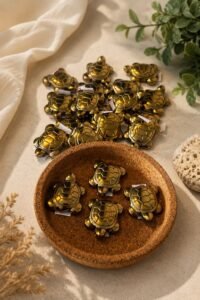 Natural Pyrite Turtle crystal for wealth, prosperity, abundance, good luck, and Feng Shui home décor.