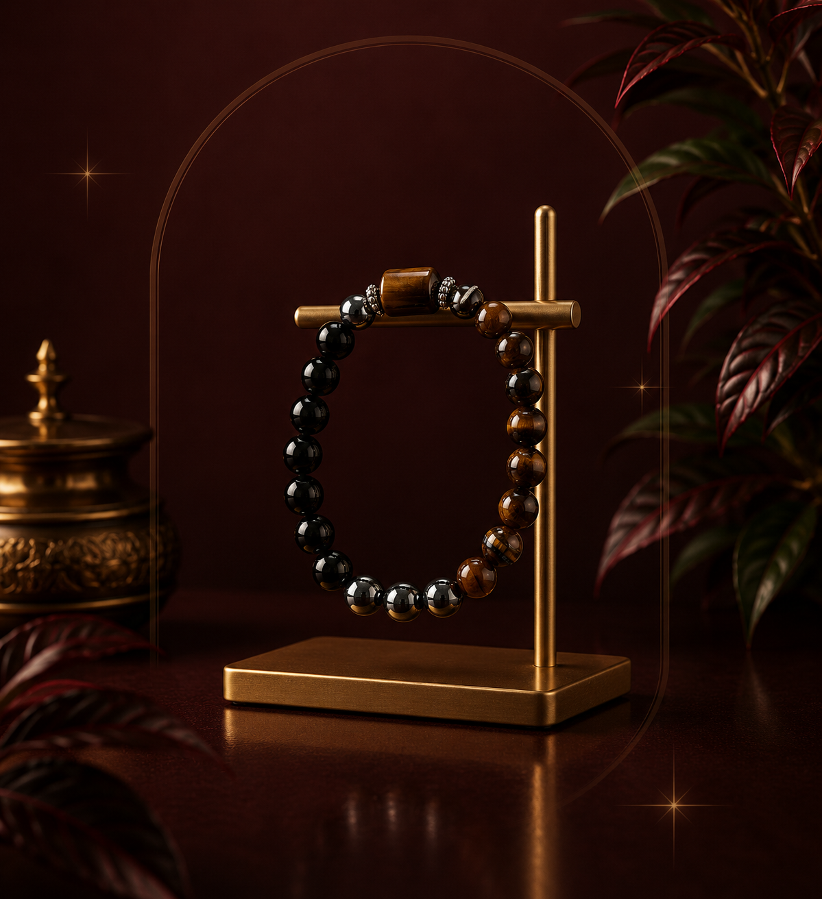 Triple Protection Bracelet – Tiger Eye, Black Obsidian & Hematite
