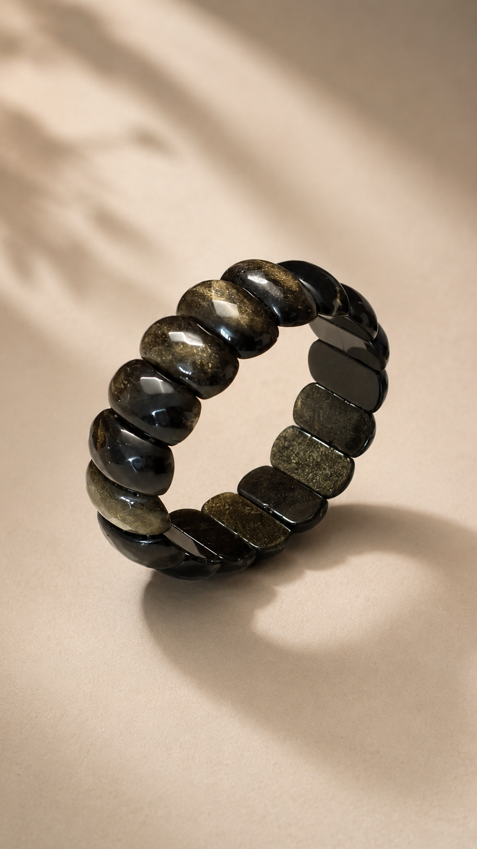 Golden Sheen Black Obsidian Crystal Bracelet for Protection, Grounding & Negative Energy Shield | Avisa Wellness