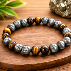 Handcrafted Tiger Eye & Pyrite Bracelet
