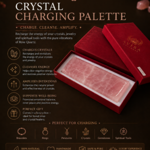 Luxury Rose Quartz Crystal Charging Palette designed for cleansing, recharging, and amplifying the energy of healing crystals, jewelry, and spiritual tools.
