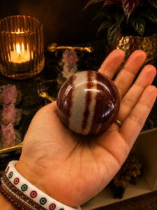 Narmadeshwar crystal sphere for spiritual healing and décor