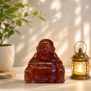 Laughing Buddha Statue – Carnelian Crystal