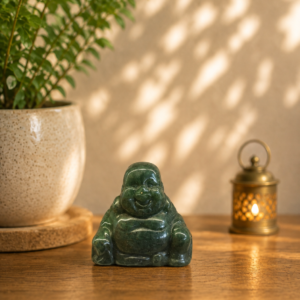 Green Aventurine Crystal Laughing Buddha Statue